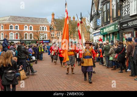 La bataille de Nantwich a lieu chaque année en janvier Banque D'Images