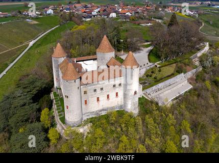 Château de Champvent, Château de Champvent, Champvent, Canton de Vaud, Suisse Banque D'Images