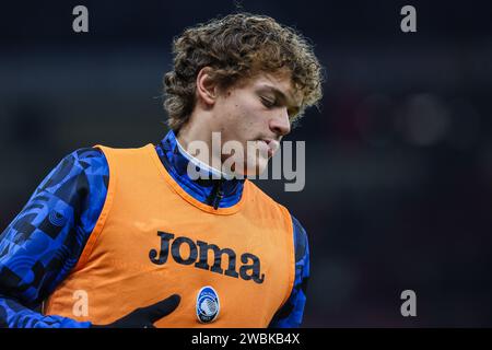 Milan, Italie. 10 janvier 2024. Giorgio Scalvini d'Atalanta BC vu lors du match de football Coppa Italia 2023/24 entre l'AC Milan et l'Atalanta BC au stade San Siro, Milan, Italie le 10 janvier 2024 crédit : Agence photo indépendante/Alamy Live News Banque D'Images