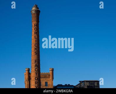 Maisons dans l'usine Horlicks, New Development of Industrial Past, Slough, Berkshire, Angleterre, Royaume-Uni, GO. Banque D'Images