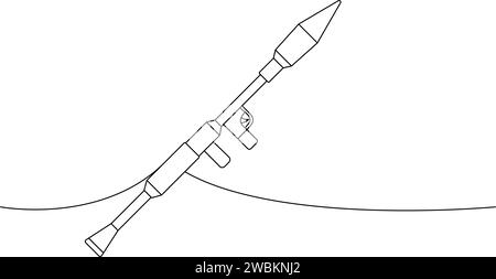 Lance-grenades anti-char soviétique dessin continu d'une ligne. Diverses armes modernes illustration continue d'une ligne. Illustration linéaire vectorielle. Illustration de Vecteur