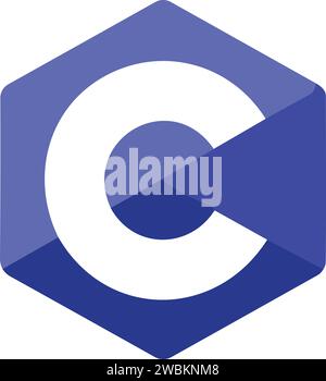 Ensemble de logos de langages informatiques de script et de programmation les plus populaires. Logo vectoriel C du langage de codage. Illustration de Vecteur
