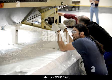 Le simulateur Orion Crew module adapter a été livré à la NASA Glenn's Plum Brook Station à Sandusky, Ohio, le 24 juin 2015 pour soutenir les tests et évaluations des systèmes spatiaux. Banque D'Images