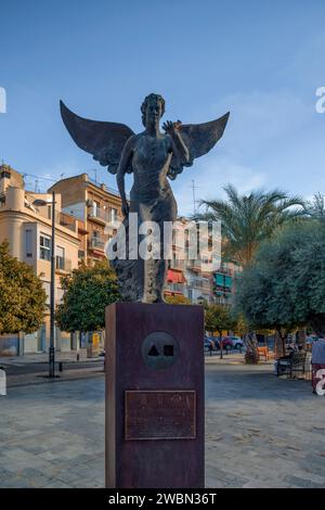 Sculpture de Caja Mediterraneo à la ville de Murcie en commémoration du troisième centenaire de Francisco Salzillo par le sculpteur Mariano Gonzalez Banque D'Images