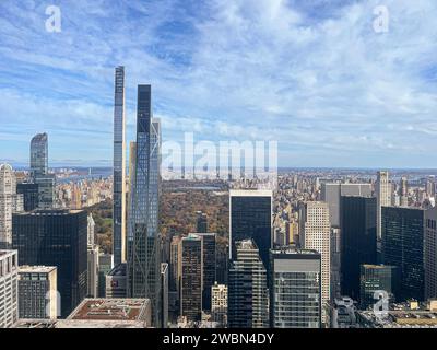 Vue aérienne de New York et Central Park depuis Top of the Rock Banque D'Images