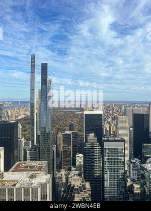 Vue aérienne de New York et Central Park depuis Top of the Rock Banque D'Images