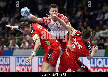 Berlin, Allemagne. 11 janvier 2024. Michal Olejniczak de Pologne lors de l'Euro 2024, match de handball du groupe D masculin entre la Norvège et la Pologne, le 11 janvier 2024 au Mercedes-Benz Arena de Berlin, Allemagne - photo Piotr Matusewicz/DPPI crédit : DPPI Media/Alamy Live News Banque D'Images