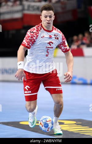 Berlin, Allemagne. 11 janvier 2024. Michal Olejniczak de Pologne lors de l'Euro 2024, match de handball du groupe D masculin entre la Norvège et la Pologne, le 11 janvier 2024 au Mercedes-Benz Arena de Berlin, Allemagne - photo Piotr Matusewicz/DPPI crédit : DPPI Media/Alamy Live News Banque D'Images