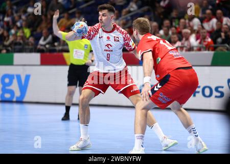 Berlin, Allemagne. 11 janvier 2024. Szymon SICKO de Pologne lors du match de handball du groupe D de l'EHF Euro 2024 masculin entre la Norvège et la Pologne le 11 janvier 2024 au Mercedes-Benz Arena de Berlin, Allemagne - photo Piotr Matusewicz/DPPI crédit : DPPI Media/Alamy Live News Banque D'Images