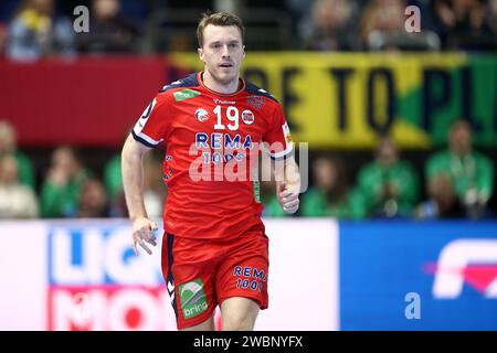 Berlin, Allemagne. 11 janvier 2024. Kristian Bjornsen, de Norvège, lors de l'Euro 2024, match de handball du groupe D masculin entre la Norvège et la Pologne, le 11 janvier 2024 au Mercedes-Benz Arena de Berlin, Allemagne - photo Piotr Matusewicz/DPPI crédit : DPPI Media/Alamy Live News Banque D'Images