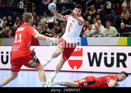 Berlin, Allemagne. 11 janvier 2024. Szymon SICKO de Pologne lors du match de handball du groupe D de l'EHF Euro 2024 masculin entre la Norvège et la Pologne le 11 janvier 2024 au Mercedes-Benz Arena de Berlin, Allemagne - photo Piotr Matusewicz/DPPI crédit : DPPI Media/Alamy Live News Banque D'Images