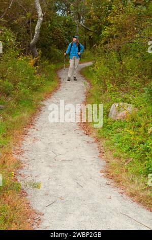 Sentier de randonnée, Trustom Pond National Wildlife Refuge, Rhode Island Banque D'Images