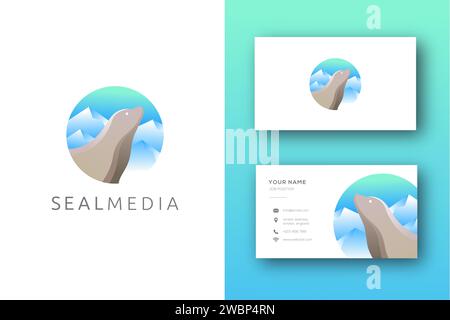 Phoque de mer moderne, illustration vectorielle d'icône de logo de phoque de fourrure sur fond blanc Illustration de Vecteur