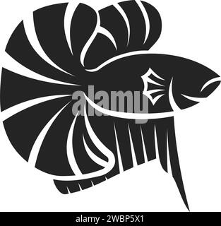 Modèle de logo Betta FISH isolé. Identité de marque. Icône graphique vectoriel abstrait Illustration de Vecteur