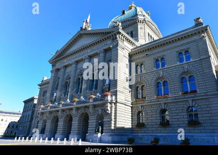 Le Palais fédéral est le nom du bâtiment de Berne dans lequel se trouvent l'Assemblée fédérale suisse et le Conseil fédéral, Swizerland Banque D'Images