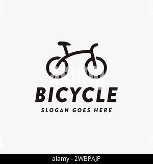 Vélo minimaliste moderne, vecteur d'icône de logo de vélo sur fond blanc Illustration de Vecteur