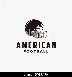 Logo de sport de football américain avec vecteur d'icône de casque de football sur fond blanc Illustration de Vecteur