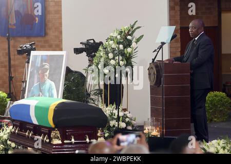 10 2024 janvier : le président Cyril Ramaphosa pendant les funérailles de feu Peter Magubane à l'église méthodiste Bryanston à Johannesburg. PHOTO : ANTONIO MUCHAVE. © Sowetan Banque D'Images