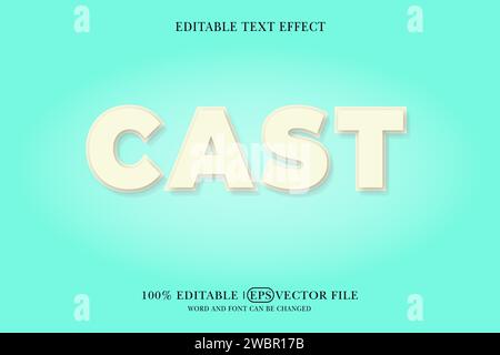 Effet de texte modifiable en arrière-plan de titre de casting, modèle de texte 3D, Illustration de Vecteur