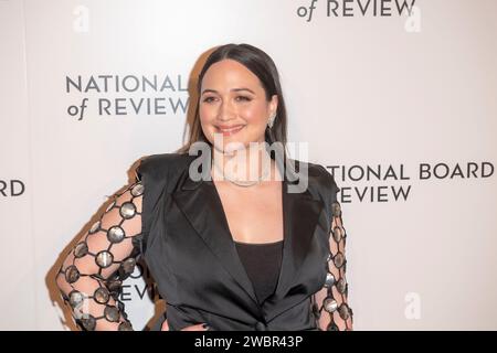 New York, États-Unis. 11 janvier 2024. Lily Gladstone assiste au gala du National Board of Review 2024 à Cipriani 42nd Street à New York. (Photo Ron Adar/SOPA Images/Sipa USA) crédit : SIPA USA/Alamy Live News Banque D'Images