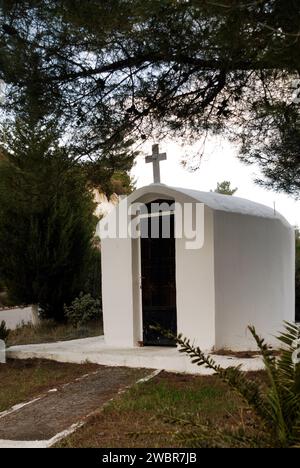 Grèce, île de Rhodes Afantou village et hagiographies de l'église Banque D'Images