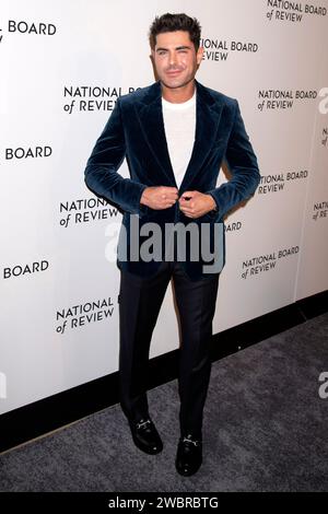 ZAC Efron BEI der National Board of Review Awards Gala 2024 im Cipriani 42nd Street. New York, 11.01.2024 Banque D'Images