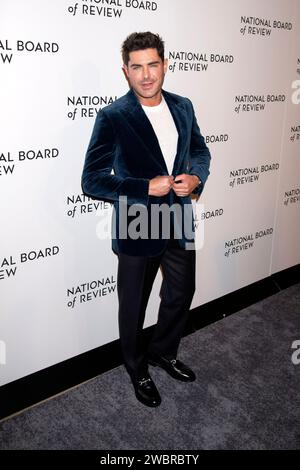 ZAC Efron BEI der National Board of Review Awards Gala 2024 im Cipriani 42nd Street. New York, 11.01.2024 Banque D'Images