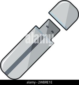 Icône de clé USB dans un style plat. Illustration de Vecteur