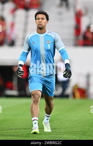 LENS, FRANCE - SEPTEMBRE 12 : gardien de but Sébastien Tou du Burkina Faso lors du match amical Internacional entre le Maroc et le Burkina Faso à Stad Banque D'Images