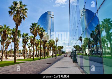 Platja de Sant Sebastià à Barcelone Banque D'Images