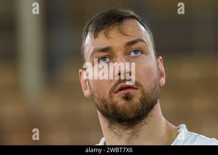 Le joueur monégasque #20 Donatas Motiejunas est en action lors du match de l'Euroleague entre L'AS Monaco et l'équipe espagnole Baskonia Vitoria-Gasteiz à la salle Gaston-Medecin à Monaco le 09 janvier 2023. Photo de Laurent Coust/ABACAPRESS.COM Banque D'Images