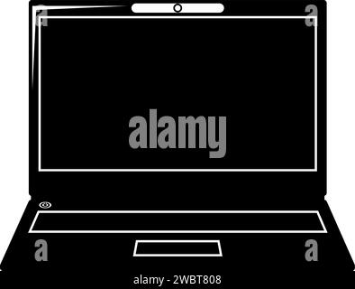 Icône d'ordinateur portable dans un style plat. Illustration de Vecteur