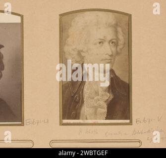 Production photographique d'un portrait peint de Wolfgang Amadeus Mozart par Ernst Hader, Sophus Williams, d'après Ernst Hader, 1877 Photographie. Carte visite Berlin Cardboard. support photographique albumen estampe personnes historiques. portrait du compositeur Banque D'Images