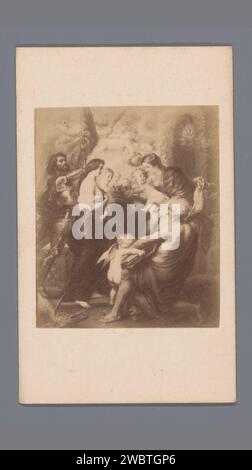 Production photographique de la peinture Madone entourée de saints, Van Rubens, Anonyme, d'après Pierre Paul Rubens, 1858 - 1866 Photographie. Carte de visite papier Anvers. Imprimé albumen carton Madonna accompagnée de saint(s). Madonna : Marie assise ou intronisée, le Christ-enfant sur ses genoux (ou devant son sein) (Marie parfois représentée à mi-longueur) Banque D'Images