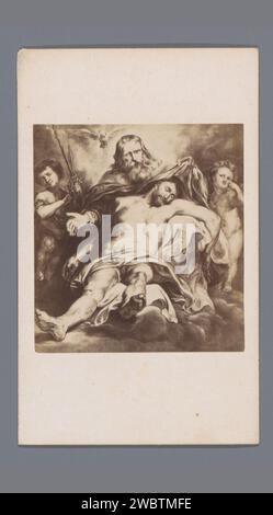 Production photographique de la peinture la Sainte Trinité de Rubens, Anonyme, d'après Pierre Paul Rubens, 1858 - 1866 Photographie. Carte de visite papier Anvers. Imprimé albumine en carton Trinité dans laquelle Dieu le Père et Christ sont représentés comme des personnes, le Saint-Esprit comme colombe Banque D'Images