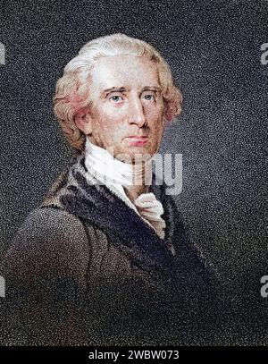 Charles Carroll of Carrollton, 1737 bis 1832, Amerikanischer Staatsmann und Gründervater Unterzeichner der Unabhängigkeitserklärung 19 Jahrhundert Stich von JB Longacre nach einem Gemälde von Field, Historisch, digital restaurerte Reproduktion von einer Vorlage aus dem 19. Jahrhundert, Date d'enregistrement non indiquée Banque D'Images