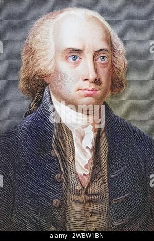 James Madison, 1751 - 1836, Vierter Präsident der Vereinigten Staaten 1809 - 1817, Illustration aus Gallery of Historical Portraits, erschienen UM 1880, Historisch, digital restaurierte Reproduktion von einer Vorlage aus dem 19. Jahrhundert, Date d'enregistrement non indiquée Banque D'Images