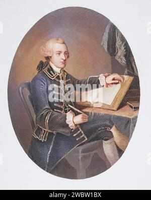 John Hancock, 1737 - 1793, Amerikanischer Revolutionsführer Unterzeichner der Unabhängigkeitserklärung, Illustration aus Gallery of Historical Portraits, erschienen UM 1880, Historisch, digital restaurierte Reproduktion von einer Vorlage aus dem 19. Jahrhundert, Date d'enregistrement non indiquée Banque D'Images