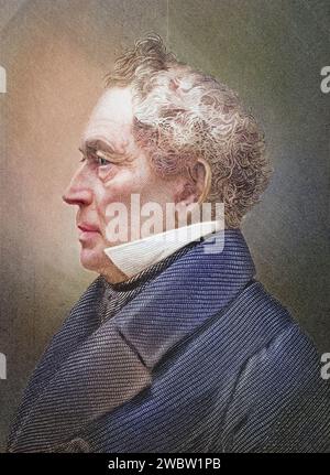 Edward Everett, 1794 - 1865, Amerikanischer Redner, essayiste, diplomate und Staatsmann, illustration aus Gallery of Historical Portraits, erschienen UM 1880, Historisch, digital restaurierte Reproduktion von einer Vorlage aus dem 19. Jahrhundert, Date d'enregistrement non indiquée Banque D'Images