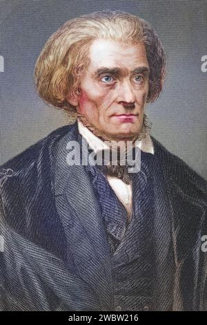 John Caldwell Calhoun, 1782 - 1850, Amerikanischer Politiker und 7. Vizepräsident der USA, Illustration aus Gallery of Historical Portraits, erschienen UM 1880, Historisch, digital restaurierte Reproduktion von einer Vorlage aus dem 19. Jahrhundert, Date d'enregistrement non indiquée Banque D'Images