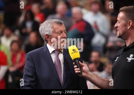 MUNICH, Allemagne. , . Michael Wiederer, président de l'EHF 2024 Fédération internationale de Handball en Europe - lors du Championnat d'Europe de Handball masculin, EHF EURO 2024, DANEMARK vs TCHÉQUIE, dans le stade Olympic Park on12. Janvier à Muenchen (photo Arthur THILL/ATP Images) (THILL Arthur/ATP/SPP) crédit : SPP Sport Press photo. /Alamy Live News Banque D'Images