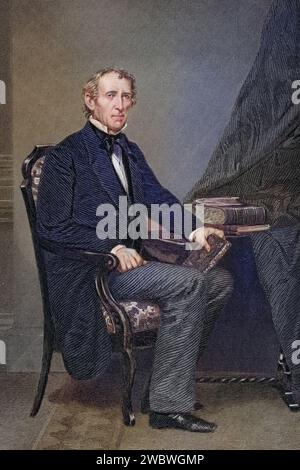 John Tyler 1790 à 1862, 10. Präsident der Vereinigten Staaten 1841 à 1845 Nach einem Gemälde von Alonzo Chappel, Historisch, digital restaurierte Reproduktion von einer Vorlage aus dem 19. Jahrhundert, Date d'enregistrement non indiquée Banque D'Images