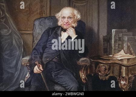 Martin Van Buren 1782 à 1862, 8. Präsident der Vereinigten Staaten 1837à 1841 et fondateur du Parti démocrate, Nach einem Gemälde von Alonzo Chappel, Historisch, digital restaurierte Reproduktion von einer Vorlage aus dem 19. Jahrhundert, Date d'enregistrement non indiquée Banque D'Images