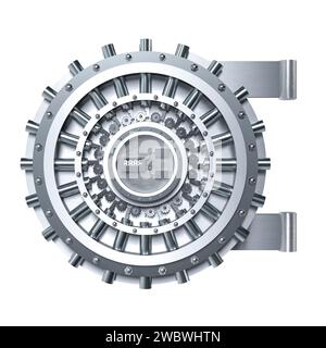 porte de voûte en acier isolée sur blanc. rendu 3d. Banque D'Images