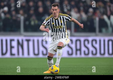 Turin, Italie. 11 janvier 2024. Arkadiusz Milik de la Juventus lors du match de Coppa Italia à l'Allianz Stadium, Turin. Le crédit photo devrait se lire : Jonathan Moscrop/Sportimage crédit : Sportimage Ltd/Alamy Live News Banque D'Images