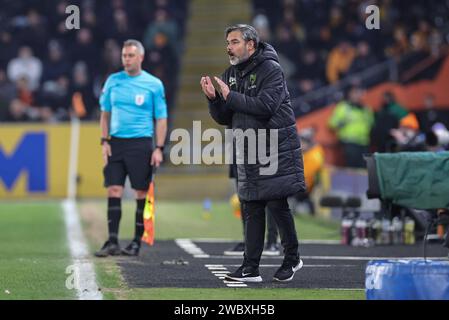 David Wagner Manager de Norwich City réagit lors du Sky Bet Championship Match Hull City vs Norwich City au MKM Stadium, Hull, Royaume-Uni, le 12 janvier 2024 (photo de Mark Cosgrove/News Images) Banque D'Images