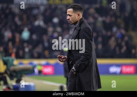 Hull, Royaume-Uni. 12 janvier 2024. Liam Rosenior Manager de Hull City lors du Sky Bet Championship Match Hull City vs Norwich City au MKM Stadium, Hull, Royaume-Uni, le 12 janvier 2024 (photo de Mark Cosgrove/News Images) à Hull, Royaume-Uni le 1/12/2024. (Photo de Mark Cosgrove/News Images/Sipa USA) crédit : SIPA USA/Alamy Live News Banque D'Images