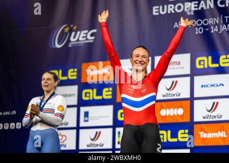 Siegerin Omnium Damen, Anita Yvonne Stenberg (NOR), UEC Track Cycling European Championships, Apeldoorn (NED), 12.01.2024 Banque D'Images