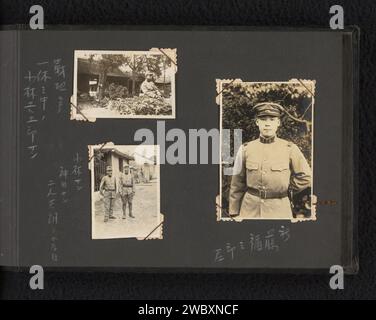 Trois portraits de quatre soldats japonais inconnus, anonymes, 1937 - 1941 photographie ces photos font partie d'un album. baryta papier gélatine argentique imprime le soldat ; la vie du soldat. personne historique anonyme représentée Banque D'Images