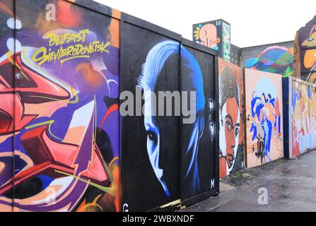 Arty et LGBT friendly Union Street dans le quartier de la cathédrale à Belfast, Irlande du Nord, Royaume-Uni Banque D'Images